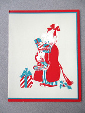 Vintage CHRISTMAS Card Little Girl with Stocking GORDON FRASER Marion Foster Ill