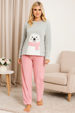 THICK Womens Ladies Thermal FLUFFY Pyjamas set soft Long Sleeve Nightwear fleece