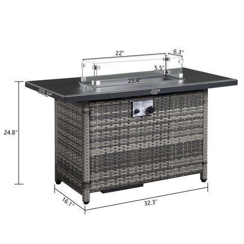 Wicker propane fire - propane,