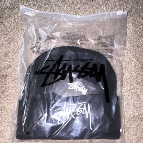 Stussy black acrylic knit - stussy,