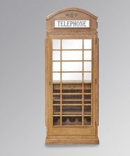 Drinks Cabinet - Wine Rack-Iconic BT Telephone Box Style Bar  in pillar post red