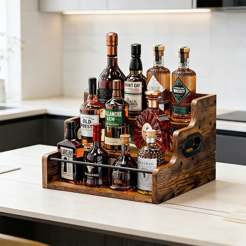 Wooden tier liquor - wooden, 3‑tier