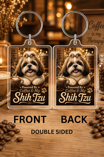 Shih tzu keyring coffee - shih,