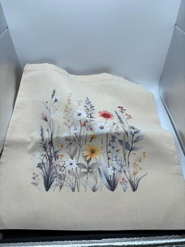 Fabric bag with flower motif - with,