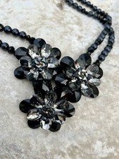 Striking Butler And Wilson Black Crystal And Glass Pearl Statement Necklace