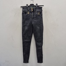 Holland Cooper Jodhpur Black Denim Biker Jeans Pants Trousers Size 8 W 23" #2