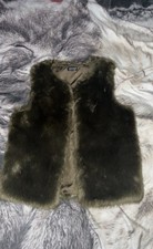 Topshop Dark Green Faux Fur Gilet/Body Warmer