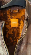 Men’s Hugo Boss Boss Orange - Brown Leather Jacket - Size 48 Great Condition 