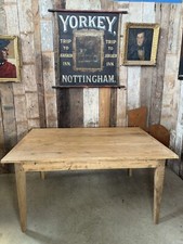 Antique Large Rectangular English Pine Farmhouse Kitchen Dining Table. L157