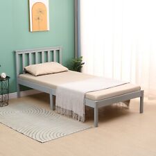 SINGLE BED PINE FRAME 3ft WOODEN SHAKER STYLE BEDROOM FURNITURE WHITE/GREY