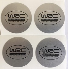 ALLOY WHEEL CENTRE CAP STICKERS WORLD RALLY CHAMPIONSHIP X4 SIL BLK DS2 3 60mm
