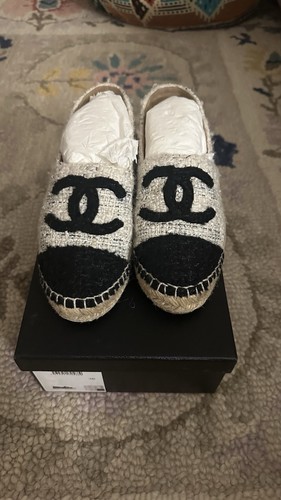 Chanel black beige espadrilles - chanel,