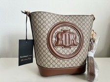 RIVER island pu leather monogram RI handbag bag woman brown tan new