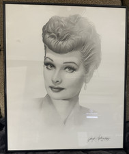 24X20 LUCILLE BALL 1989 LITHOGRAPH BY GARY SADERUP FRAMED BEAUTIFUL PICTURE!!