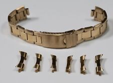 Oyster Curved End Gold Plated Steel 18mm - 22mm Watch Bracelet Rolex Band Strap