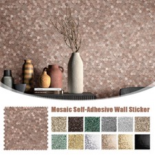 3D Mosaic Metal Aluminum Hexagon Panel Wall Sticker Self-adhesive Tiles Decors