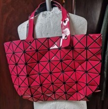Issey Miyake Pleats Please Pink Triangle Geometric Tote Bag