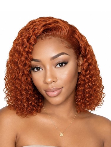 Ginger curly bob wig human - ginger,