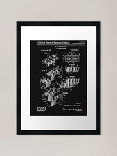 Lego-Brick-Patent-White Framed