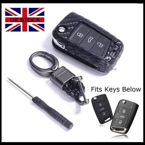 Carbon fibre key cover case - carbon,
