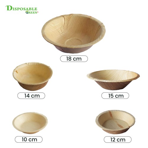 Areca palm leaf bowls round - leaf,