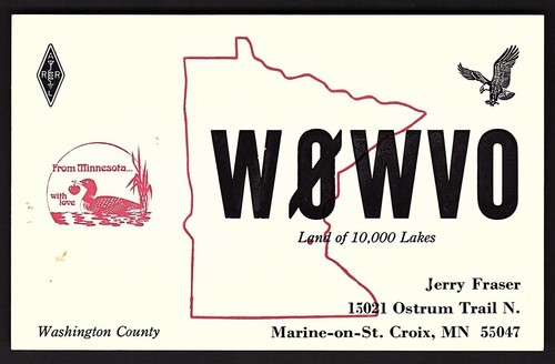 Qsl qso radio card w0wvo - radio,