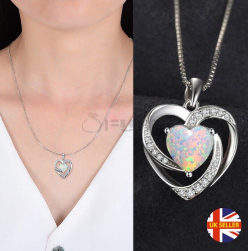 Classic opal heart crystal - heart,