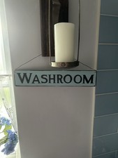 40cms by 8cms Metal Wall Hanging / Shabbychic Washroom Sign