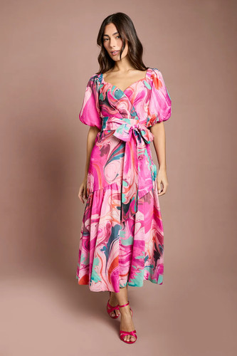 Coast pink fit flare dress - fit, &