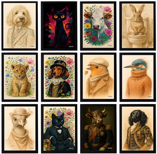 Vintage trendy animal - vintage, posters
