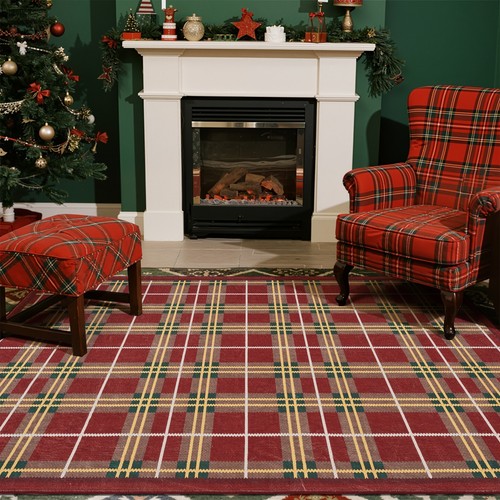 6x9 plaid area rug washable - area,
