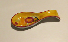 Hand-painted ceramic fruit design spoon rest 19cm great condition