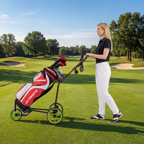 Folding golf pull trolley - folding,