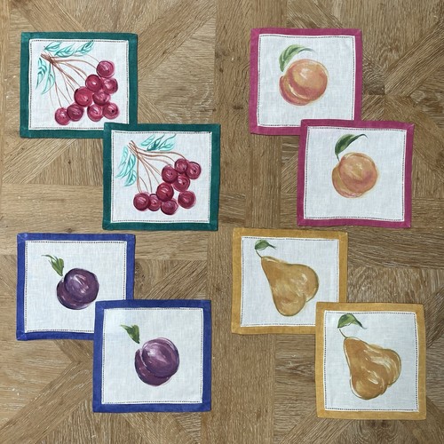 Hand painted cocktail napkins - hand,
