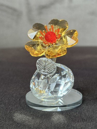 Crystal glass flower figurine - flower,