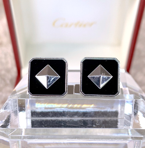 Cartier cufflinks rare - cartier, pyramid