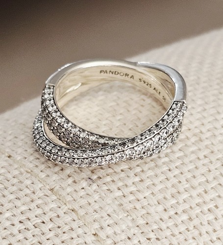 Pandora crossover pave ring - pave,