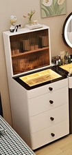 5-Drawer Large Dresser Vanity Desk Set with LED Light Mirror for Bedroom  White