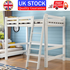 3ft High Sleeper Pine Wood Loft Bed Frame Single Bunk Bed Kids Bedroom Furniture
