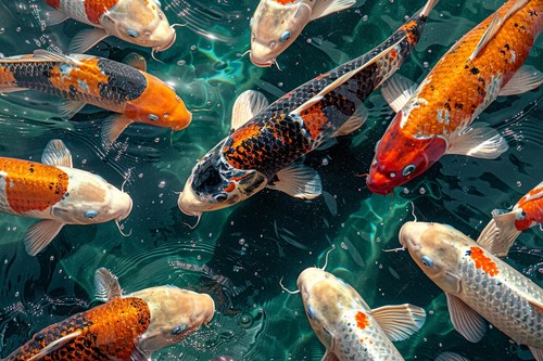 Japanese koi carp fish canvas - japanese,