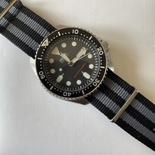 SEIKO DIVERS SKX007 7S26 0020 REPLACEMENT BLACK GRAY NATO STRAP UK SELLER 22MM