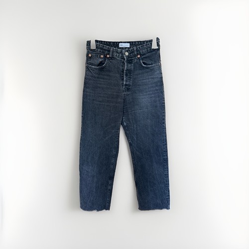Zara washed black cropped - black,
