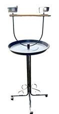 parrot stand perch with bowls