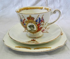 Queen Elizabeth II  Windsor China   Coronation Teacup, Saucer & Plate 1953 (KST)