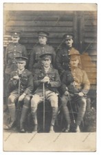 WW1 photo Bedfordshire Regiment soldiers Officers NCOs, A Coy Orderly Room, Army