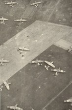 RAF Horsa gliders, Normandy after airborne landings. D-Day 1944 World War 2 1954