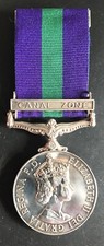 BRITISH GENERAL SERVICE MEDAL – CANAL ZONE BAR TO 22722777, GNR. F. BOLTON, R.A.