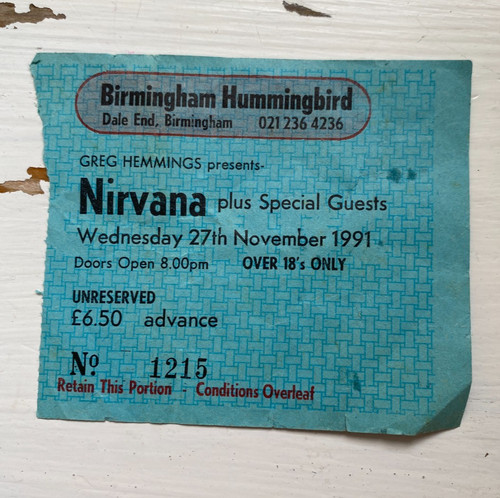 Original nirvana ticket stub - nirvana,