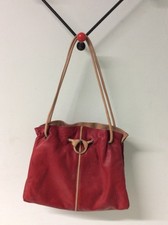 Gigi red and beige  leather shoulder bag