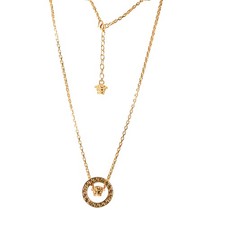 Versace Unisex Gold Color Metal Chain Necklace Pendant